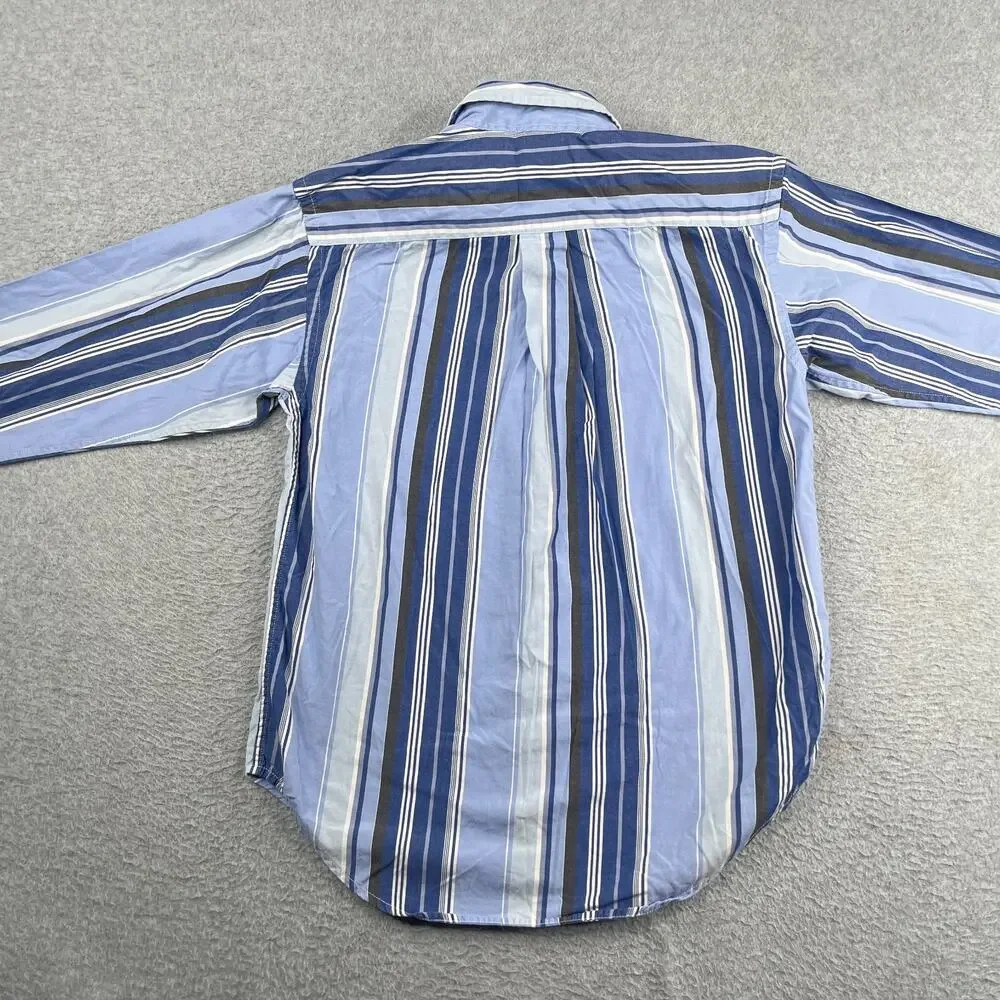 Ralph Lauren Long Sleeve Button Up Youth Small Blue Striped Pony